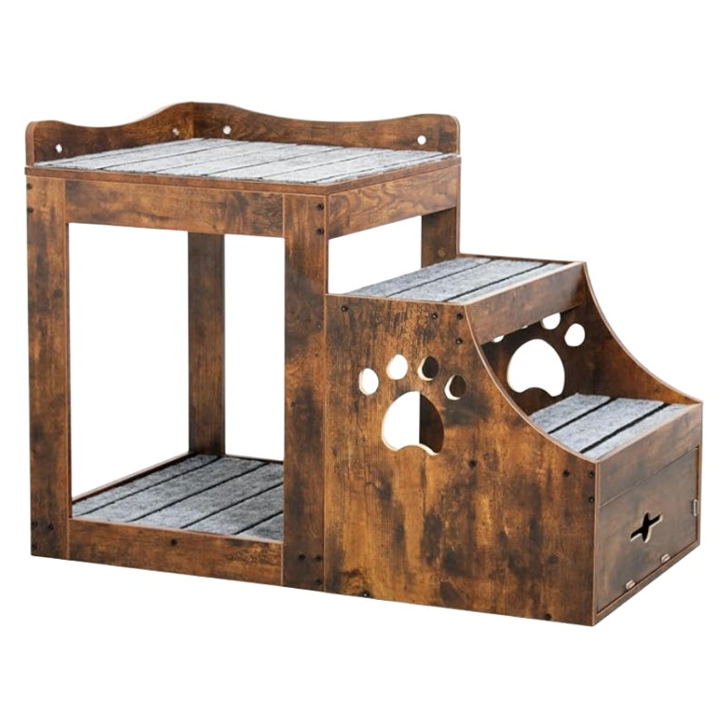 Pet Window Perch with Stairs, Super Large Pet Bunk Bed for Cats, Multi-Level Pet Seat Platform with Mats, Pet Bed Couch with Drawers for Bedside, Home, Indoor Use