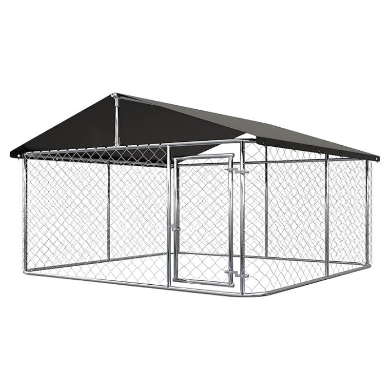 Petony Outdoor Dog Playpen Heavy Duty Dog Kennel House Mesh Dog Big Cage Pet Kennel Steel Fence with Secure Lock