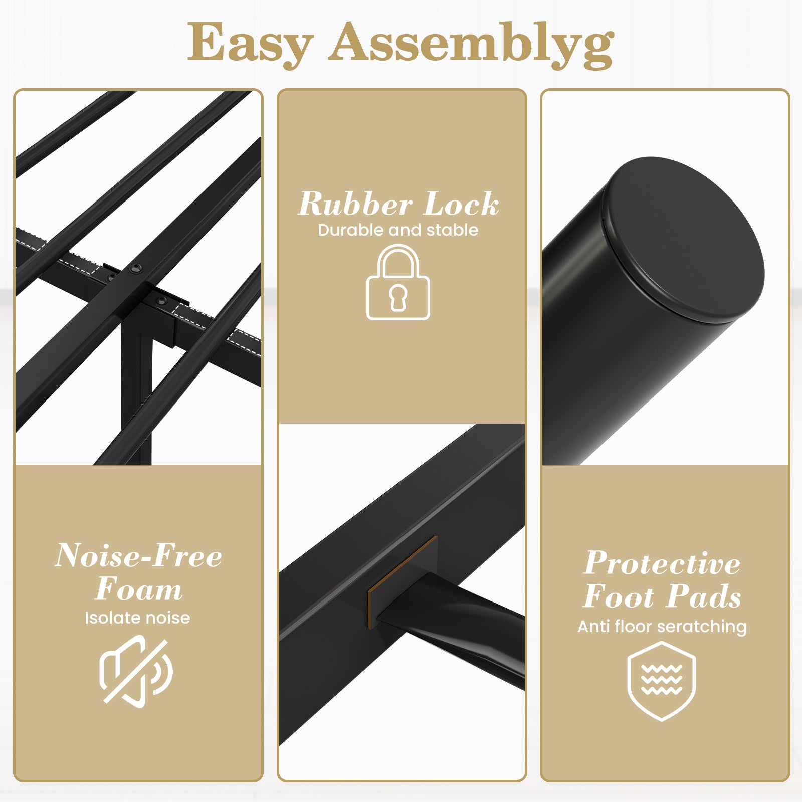 LEVELEVE 14 Inch Full Size Victorian Vintage Metal Platform Bed Frame with Headboard and Footboard, Underbed Storage, No Box Spring Needed, Easy Assembly, Black