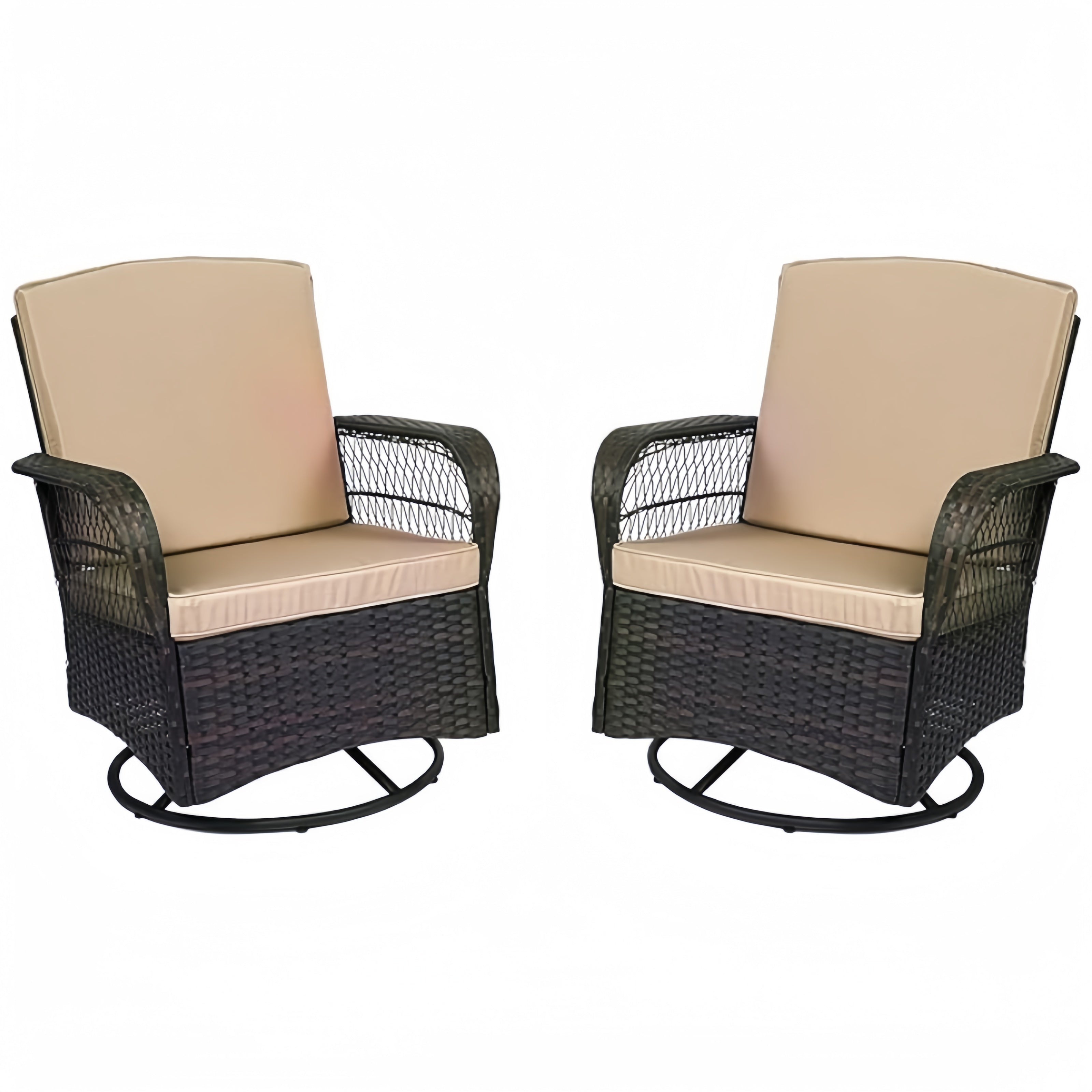 Patio Rocking Swivel Chairs Outdoor Bistro Set Wicker Rattan Furniture