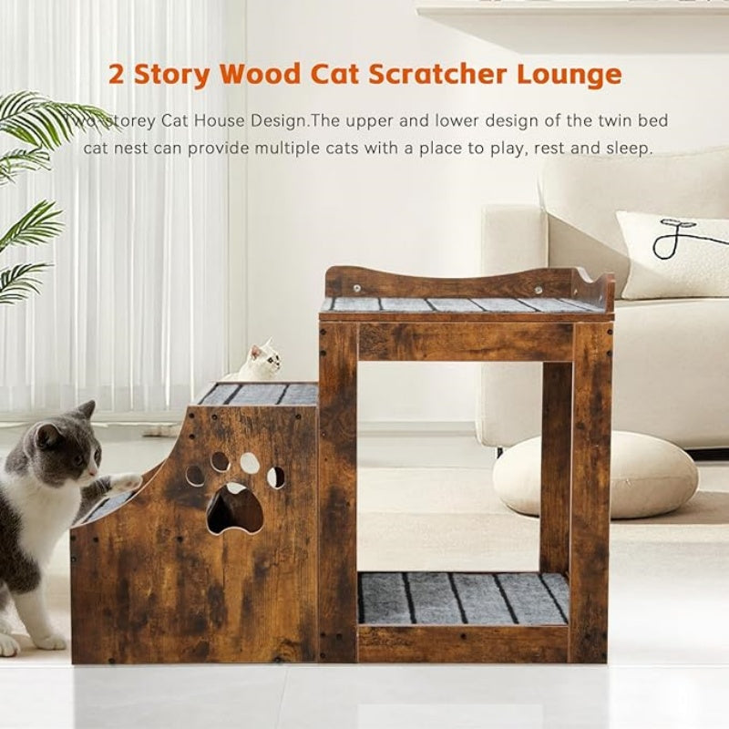 Pet Window Perch with Stairs, Super Large Pet Bunk Bed for Cats, Multi-Level Pet Seat Platform with Mats, Pet Bed Couch with Drawers for Bedside, Home, Indoor Use