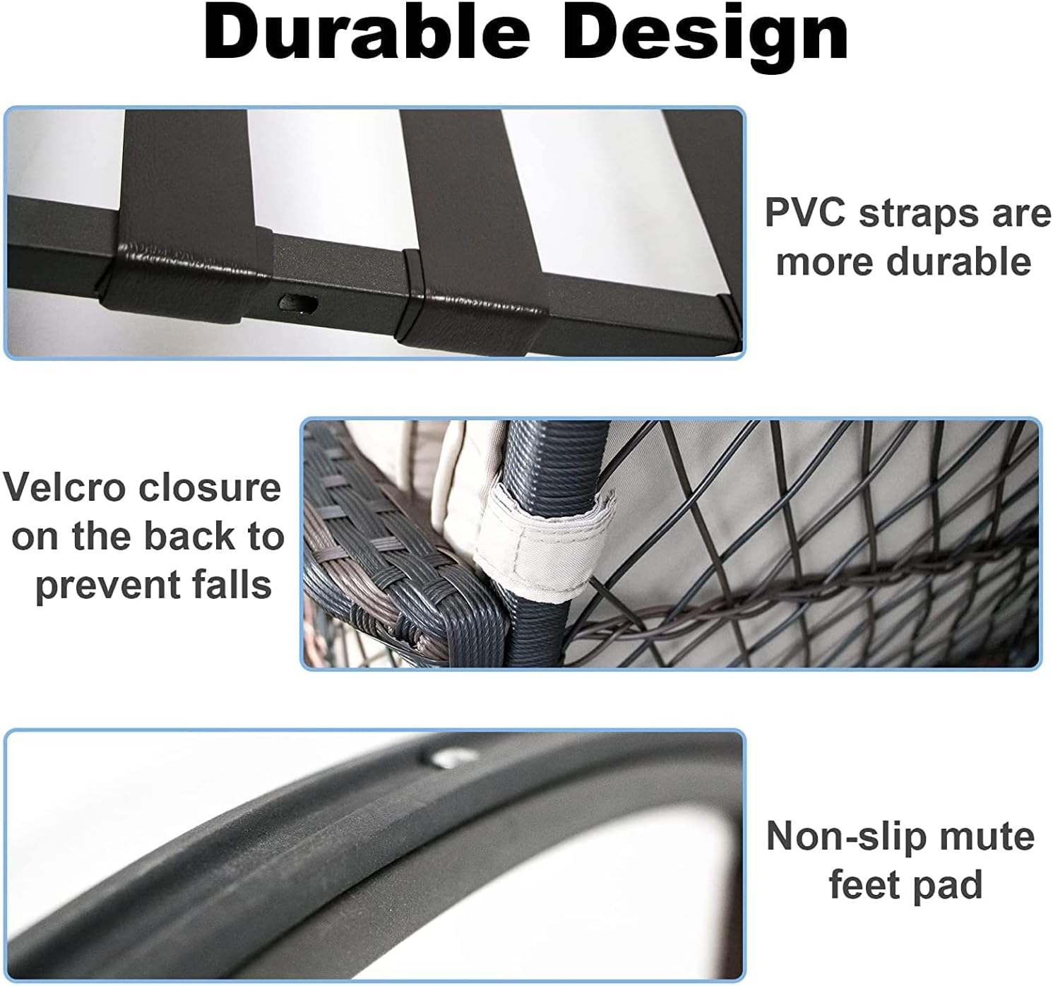 LEVELEVE Wicker Conversation Rocking Bistro Set - 3 Pieces