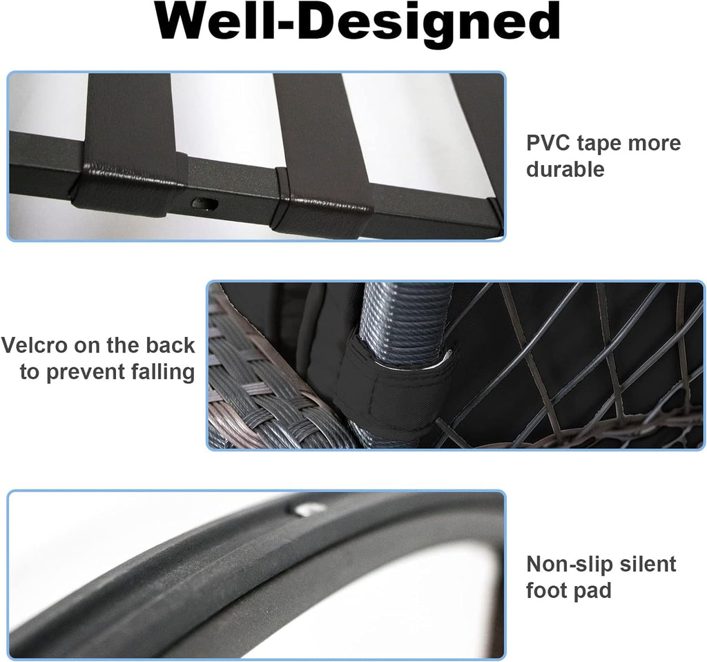 LEVELEVE Wicker Conversation Rocking Bistro Set - 3 Pieces