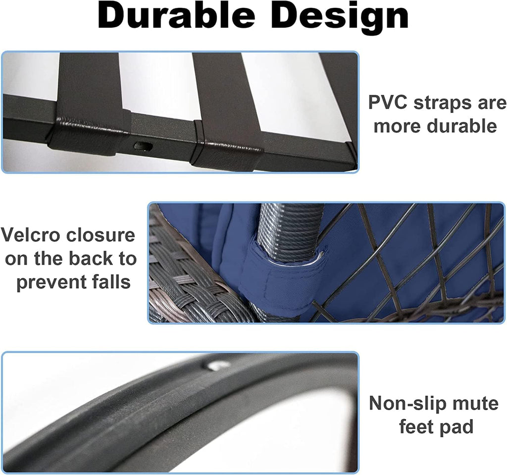 LEVELEVE Wicker Conversation Rocking Bistro Set - 3 Pieces