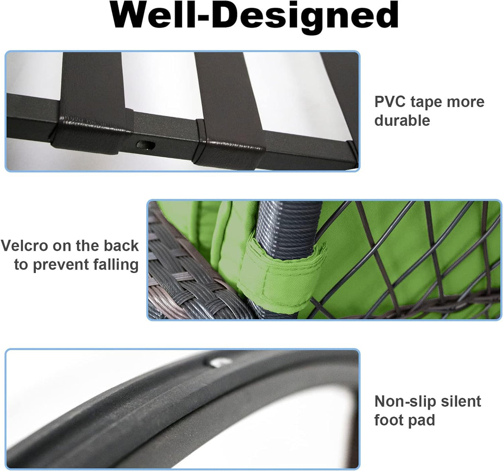 LEVELEVE Wicker Conversation Rocking Bistro Set - 3 Pieces