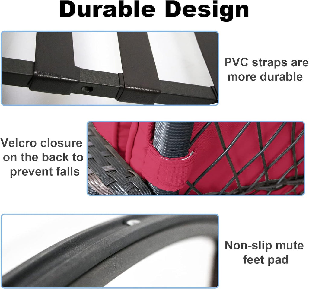 LEVELEVE Wicker Conversation Rocking Bistro Set - 3 Pieces