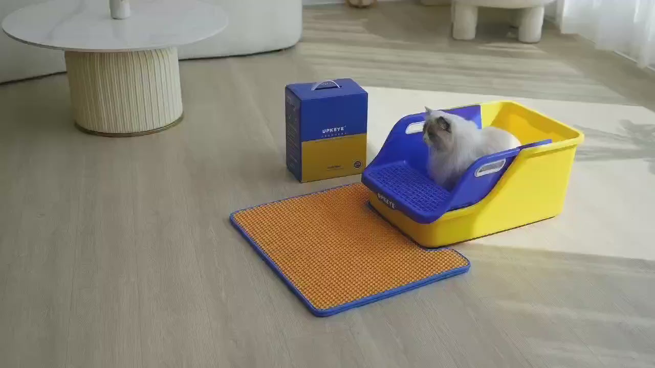 UPKEYE One-Scoop Clean Lazy Cat Litter Box - Extra Large, Easy Clean, Ideal for Multiple or Plush Cats